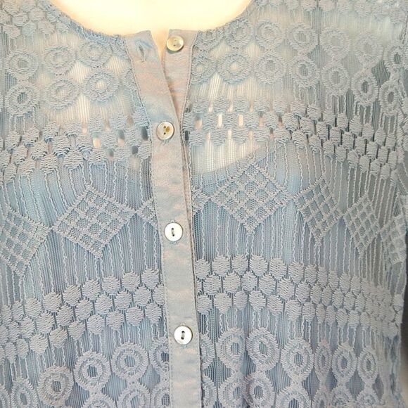 Romeo and Juliet heather blue baby doll lace mini dress sz M Boho Chic - Picture 5 of 12